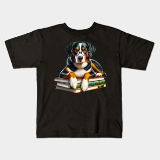 Appenzeller Sennenhund Dog And Books Kids T-Shirt